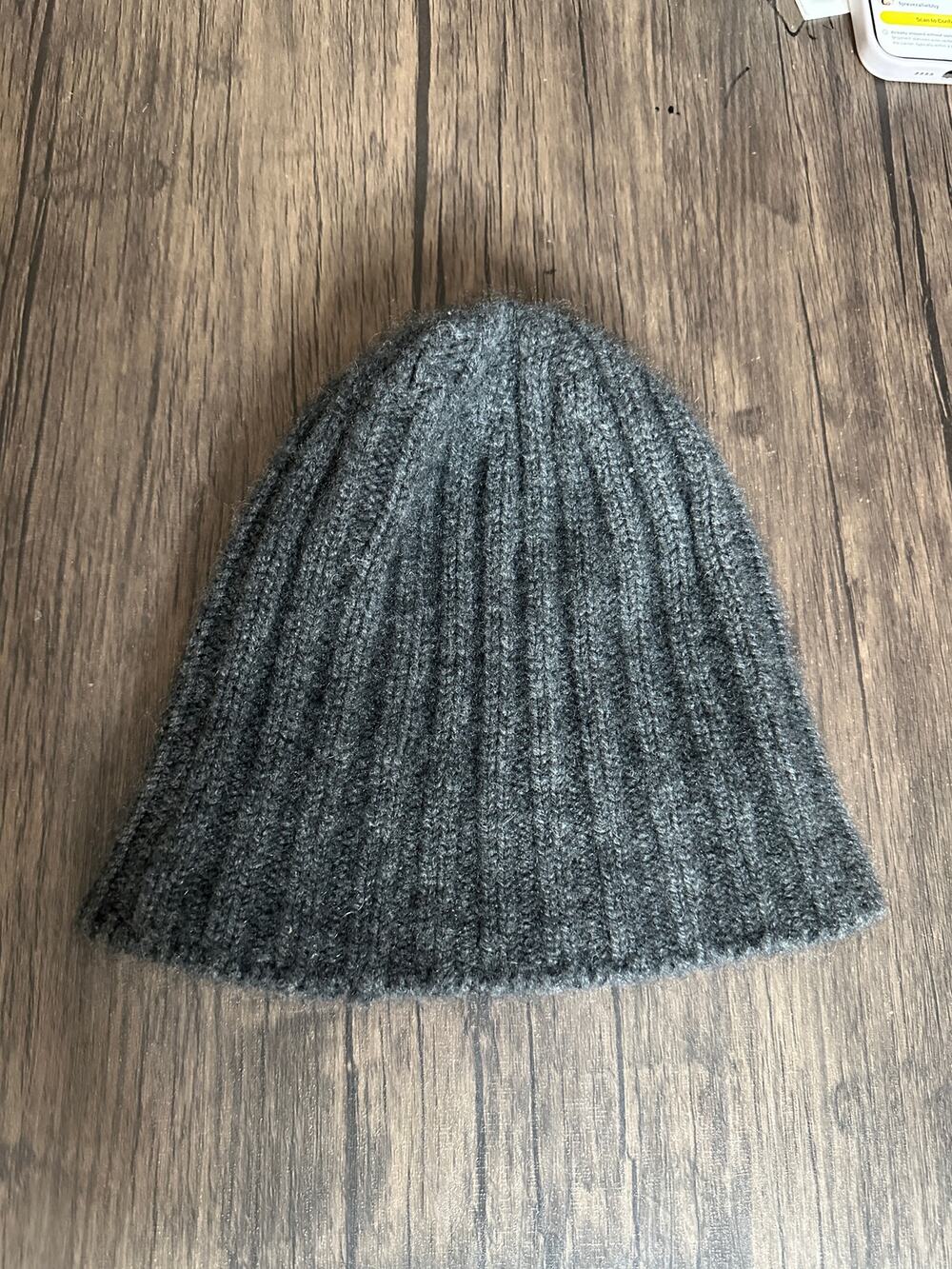 Cableami Japan 100% Cashmere Beanie Dark Gray One Size Unisex